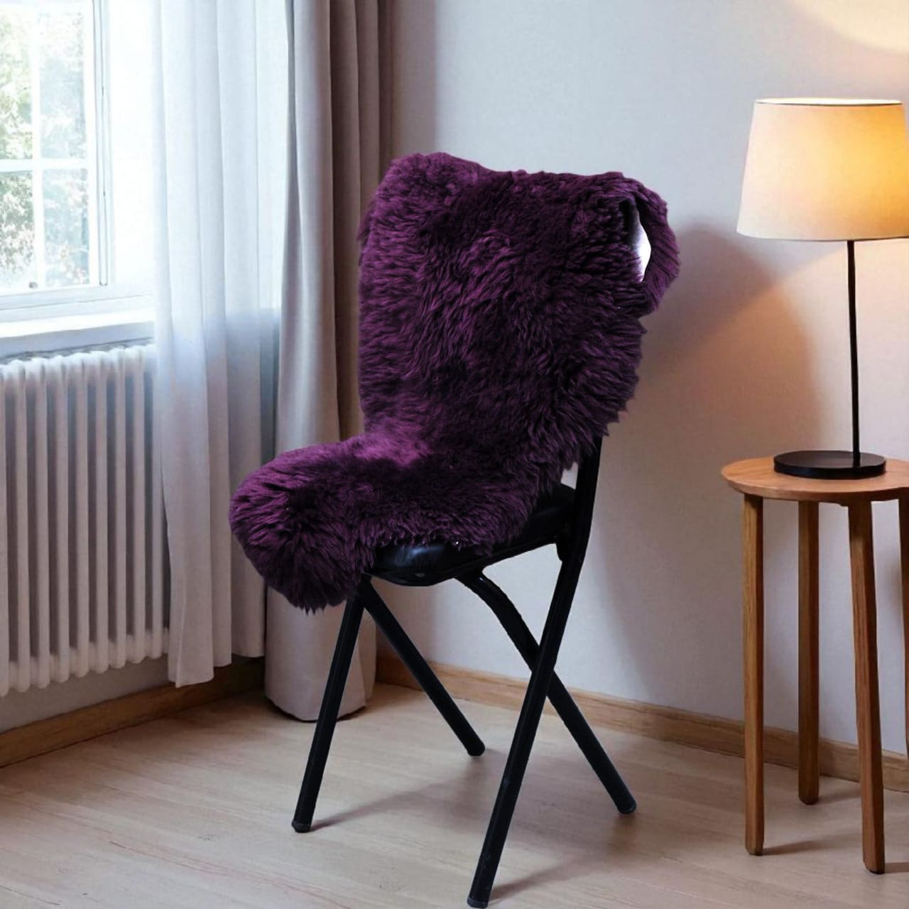 Luxury Soft Pink Sheepskin Rug – Premium Real Wool Chair & Home Decor