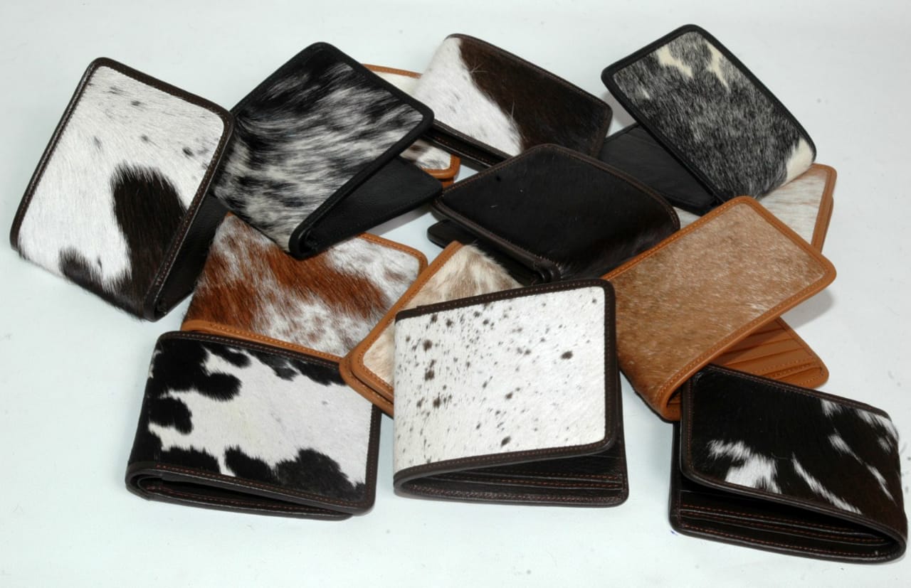 Genuine Cowhide Leather Wallet – Handmade Hair-On Hide Bifold