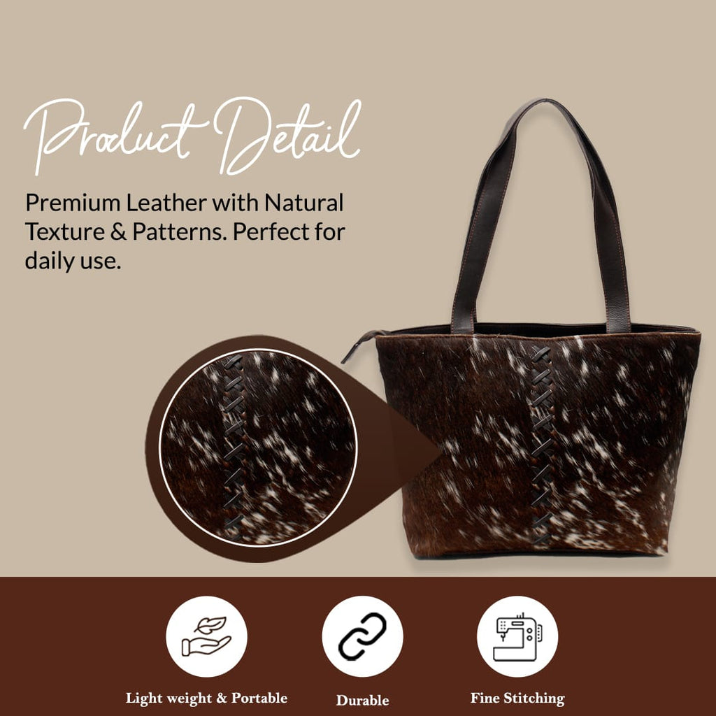Handcrafted Cowhide Leather Tote Bag – Premium Hair-On Hide Shoulder Bag