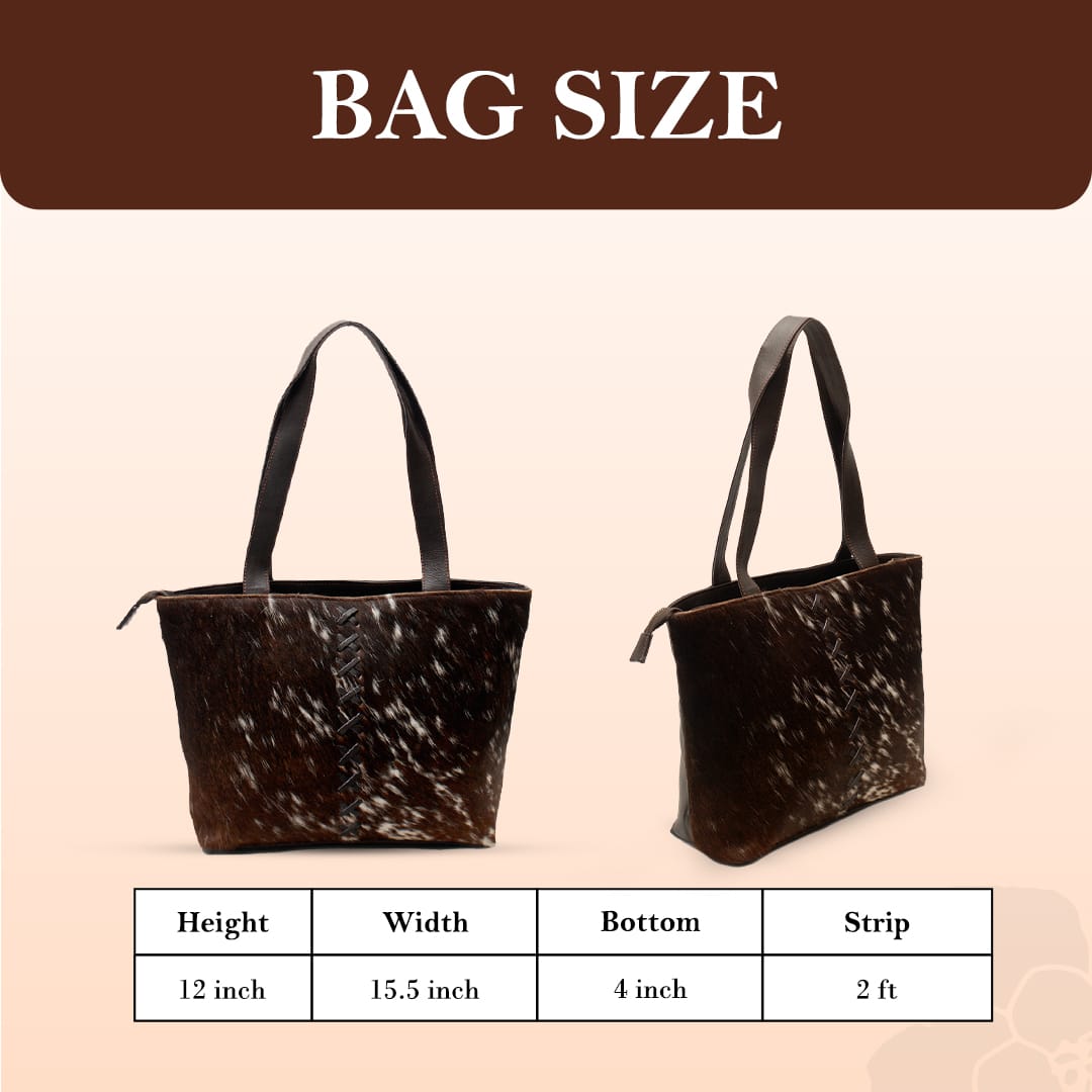 Handcrafted Cowhide Leather Tote Bag – Premium Hair-On Hide Shoulder Bag