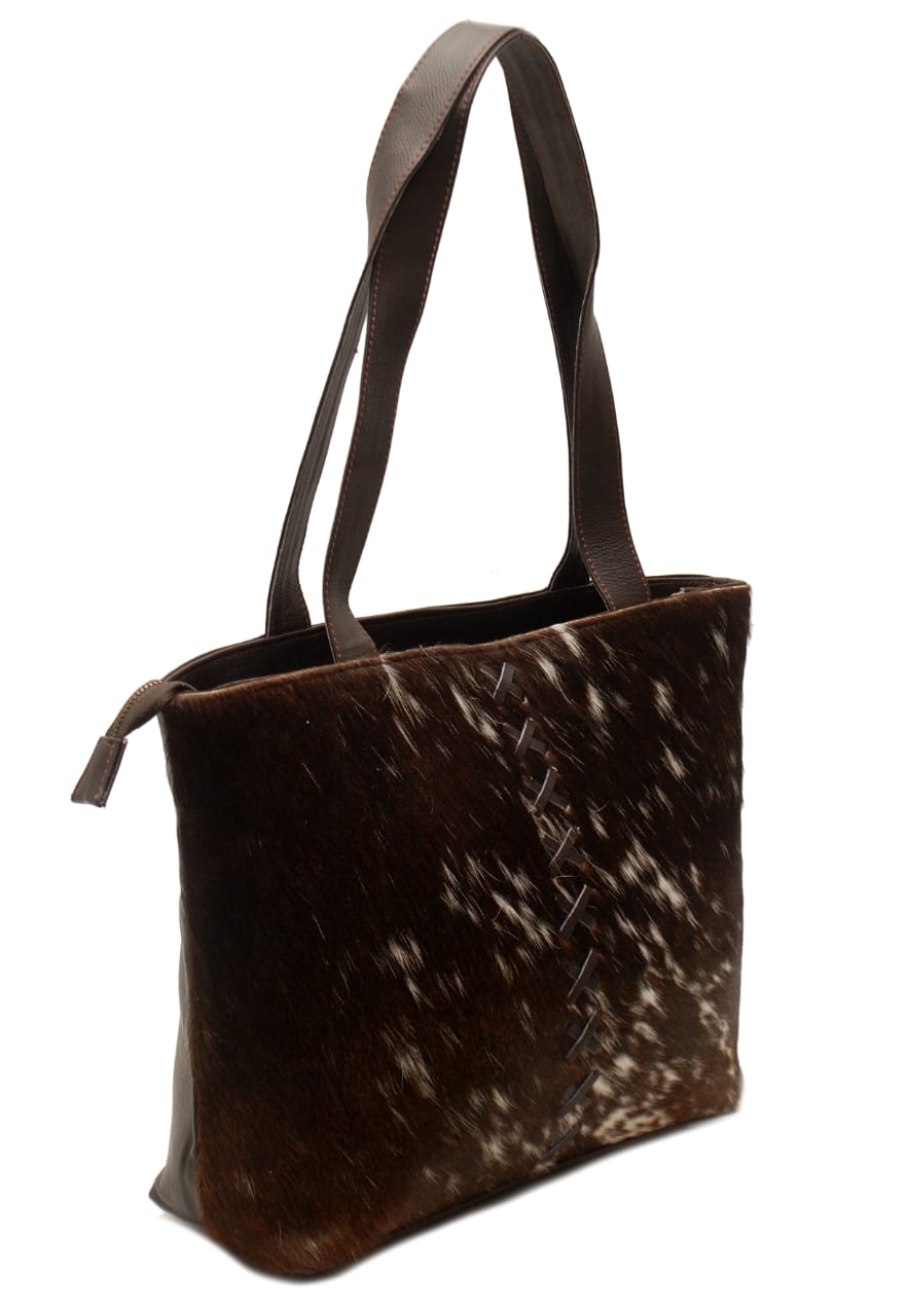Handcrafted Cowhide Leather Tote Bag – Premium Hair-On Hide Shoulder Bag