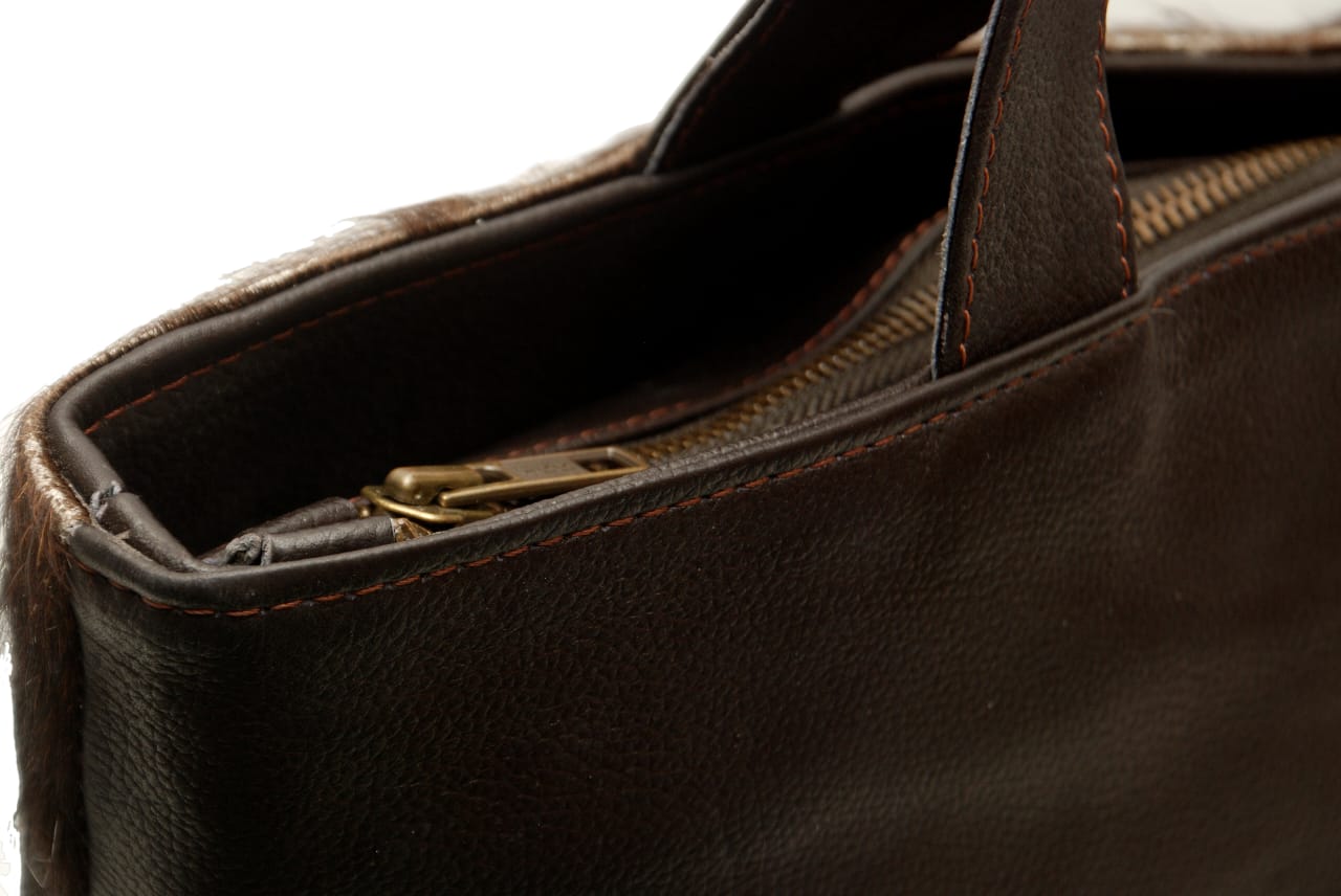 Handcrafted Cowhide Leather Tote Bag – Premium Hair-On Hide Shoulder Bag