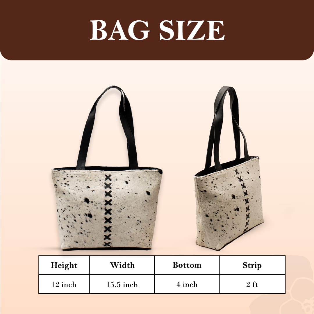 Handcrafted Cowhide Leather Tote Bag – Premium Hair-On Hide Shoulder Bag