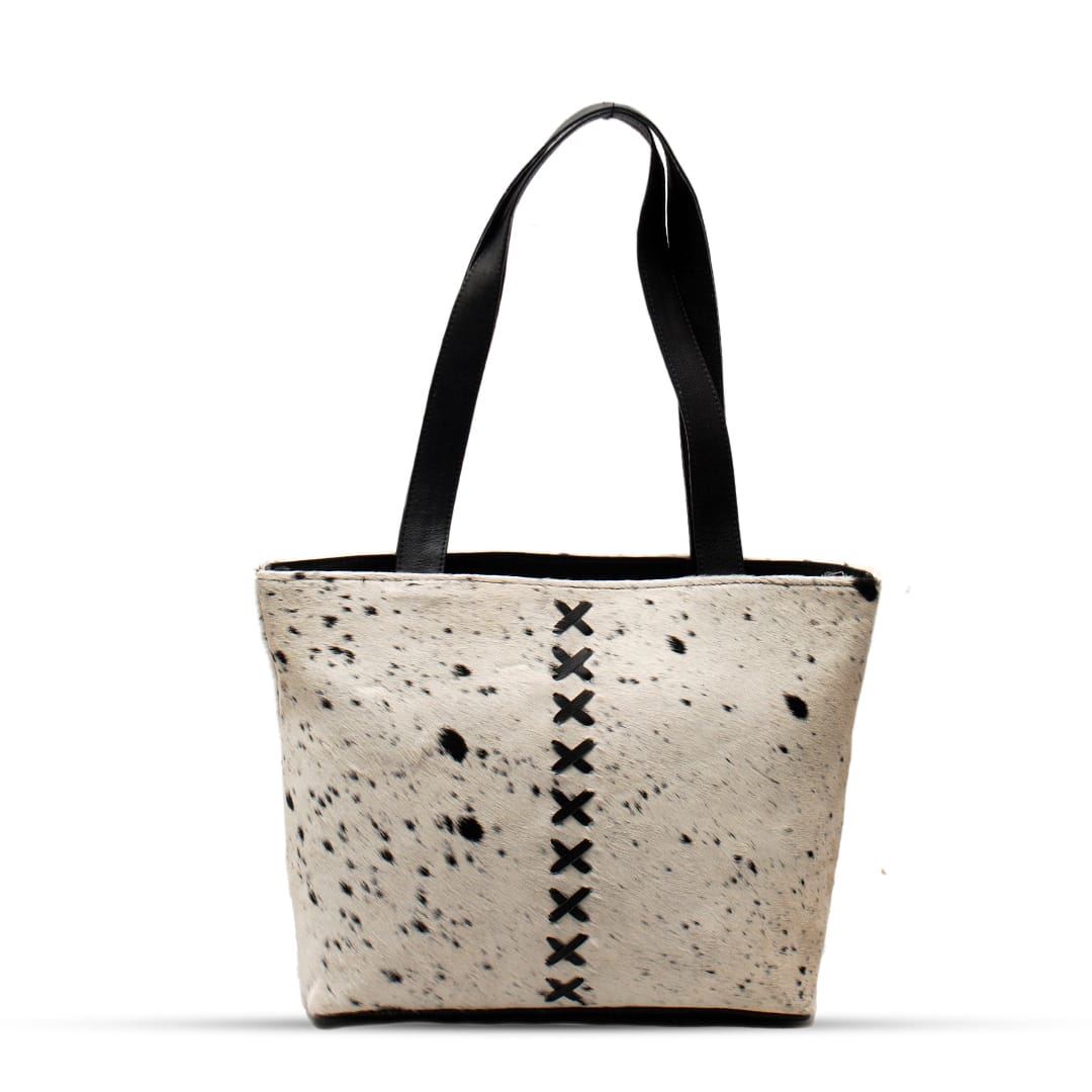 Handcrafted Cowhide Leather Tote Bag – Premium Hair-On Hide Shoulder Bag