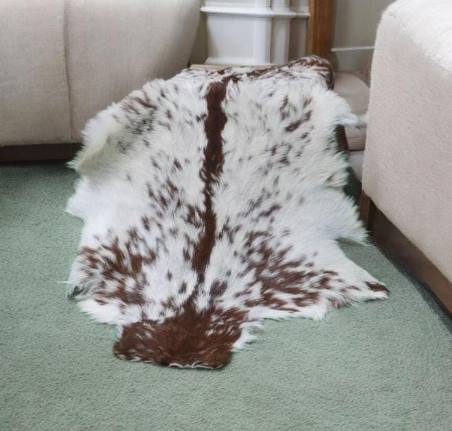 Premium Natural Cowhide Rug – Brown & White Speckled Hair-On Hide