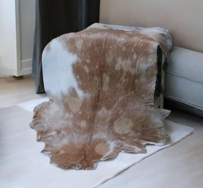 Premium Natural Cowhide Rug – Brown & White Speckled Hair-On Hide