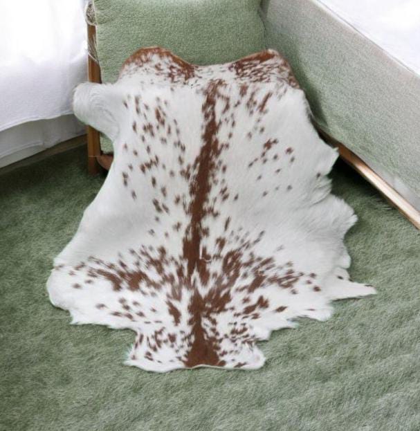 Premium Natural Cowhide Rug – Brown & White Speckled Hair-On Hide