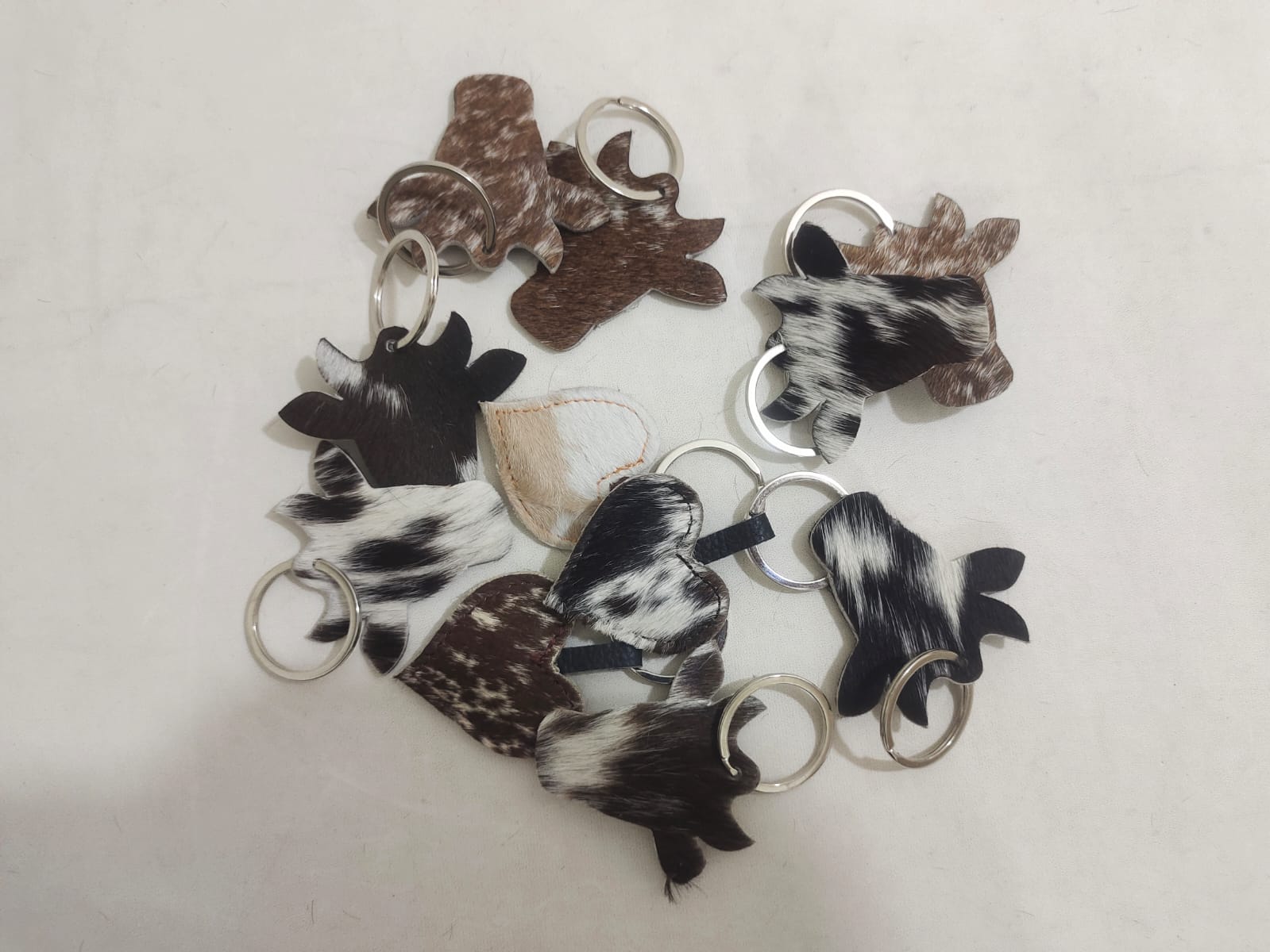 Handcrafted Cowhide Leather Keychain Loop – Premium Hair-on Hide Key Ring