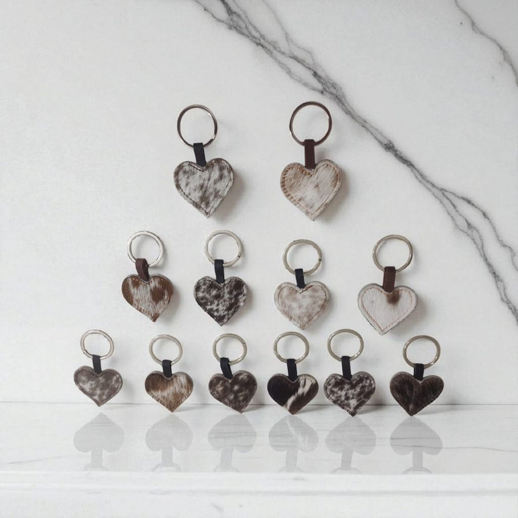 Handcrafted Cowhide Leather Keychain Loop – Premium Hair-on Hide Key Ring