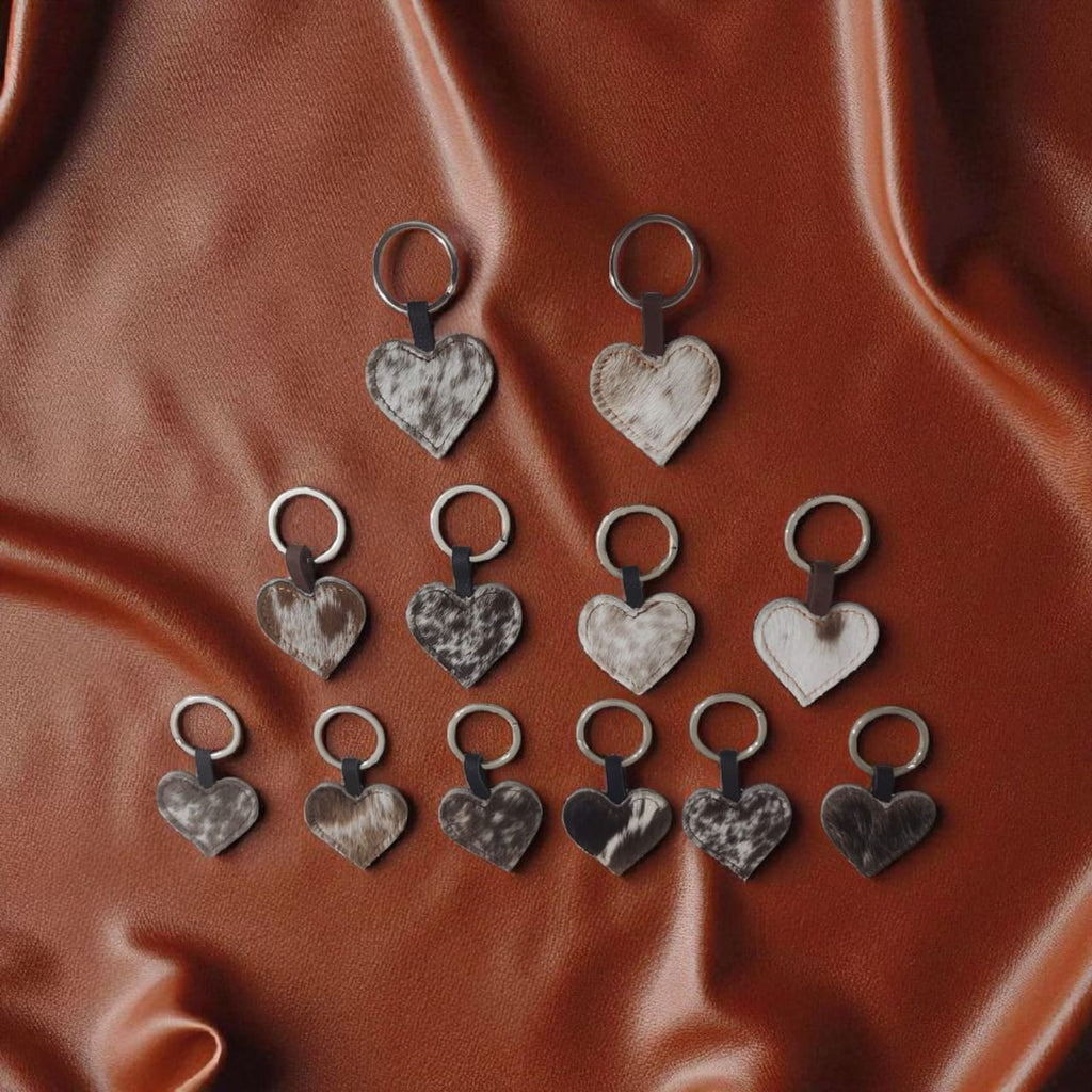 Handcrafted Cowhide Leather Keychain Loop – Premium Hair-on Hide Key Ring
