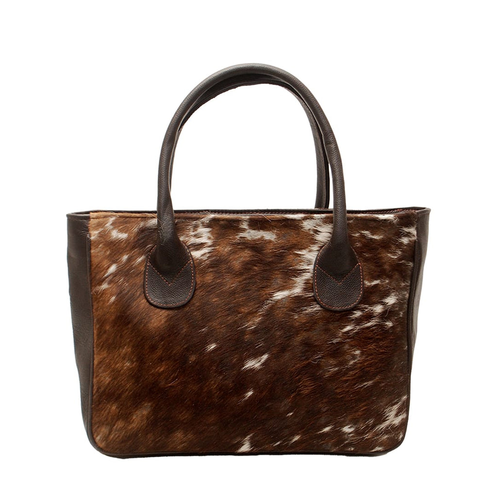Premium Cowhide Leather Tote Bag – Handmade Genuine Hair-On Hide Handbag