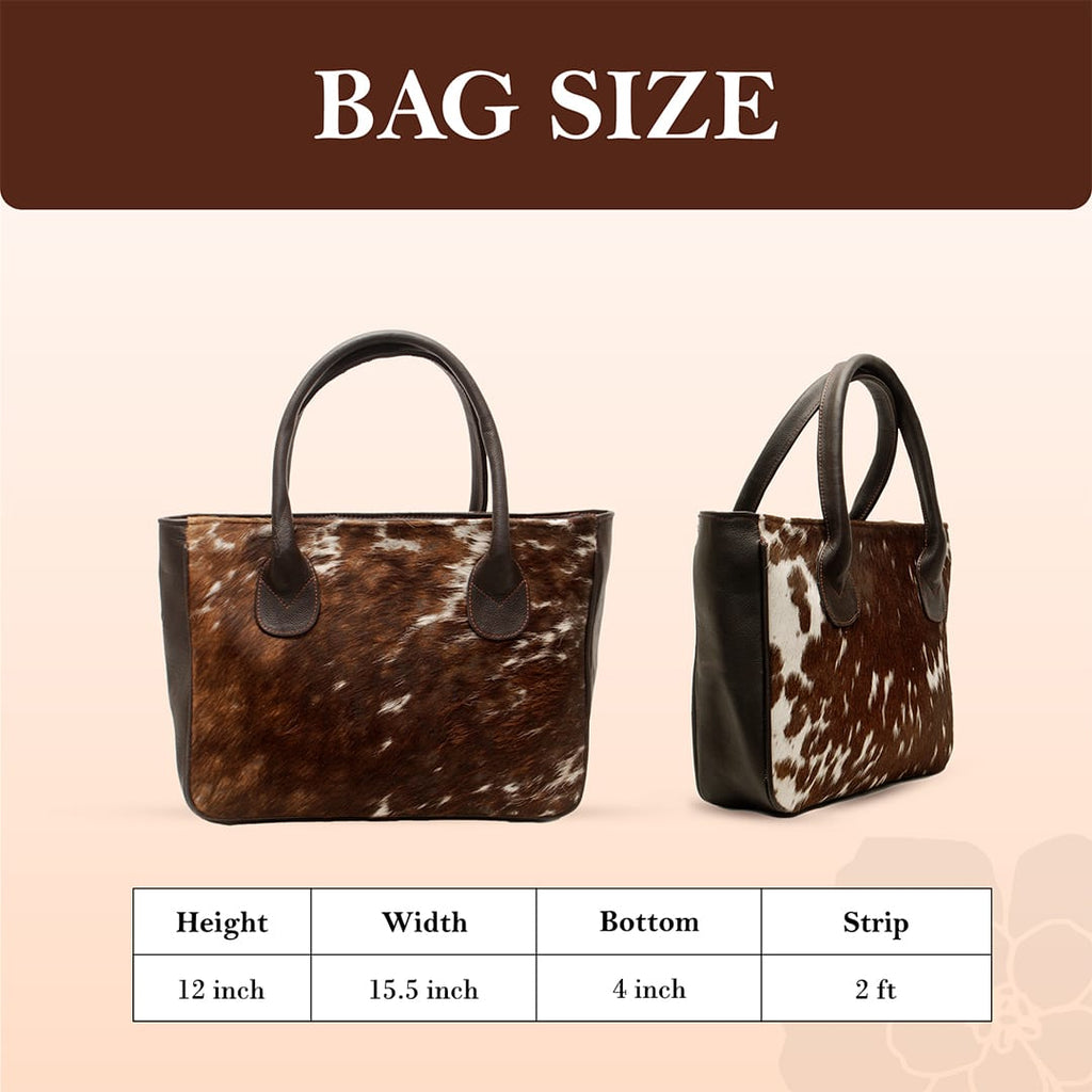 Premium Cowhide Leather Tote Bag – Handmade Genuine Hair-On Hide Handbag