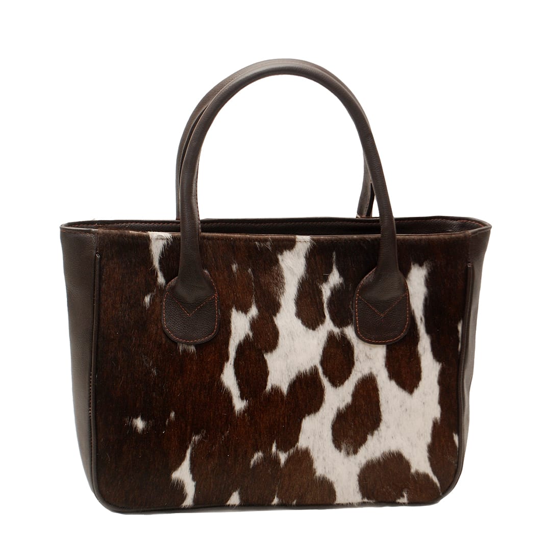 Premium Cowhide Leather Tote Bag – Handmade Genuine Hair-On Hide Handbag