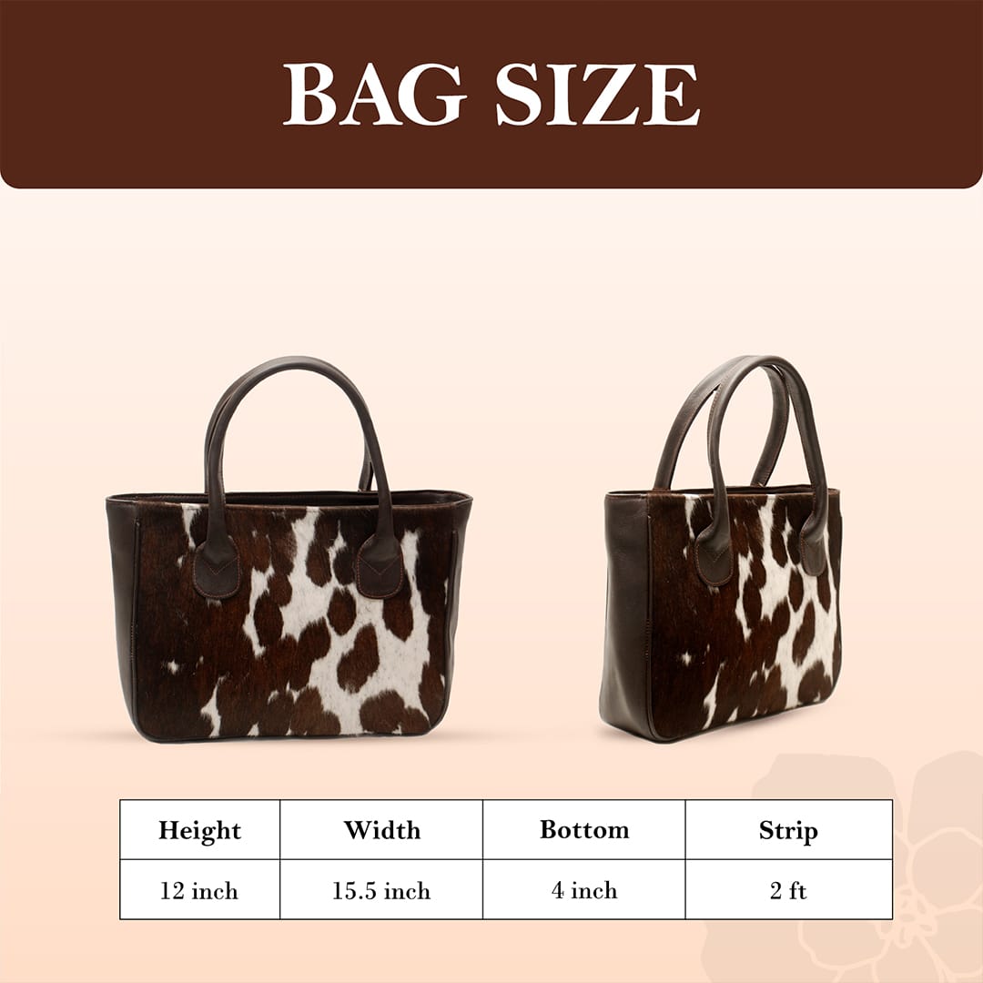 Premium Cowhide Leather Tote Bag – Handmade Genuine Hair-On Hide Handbag
