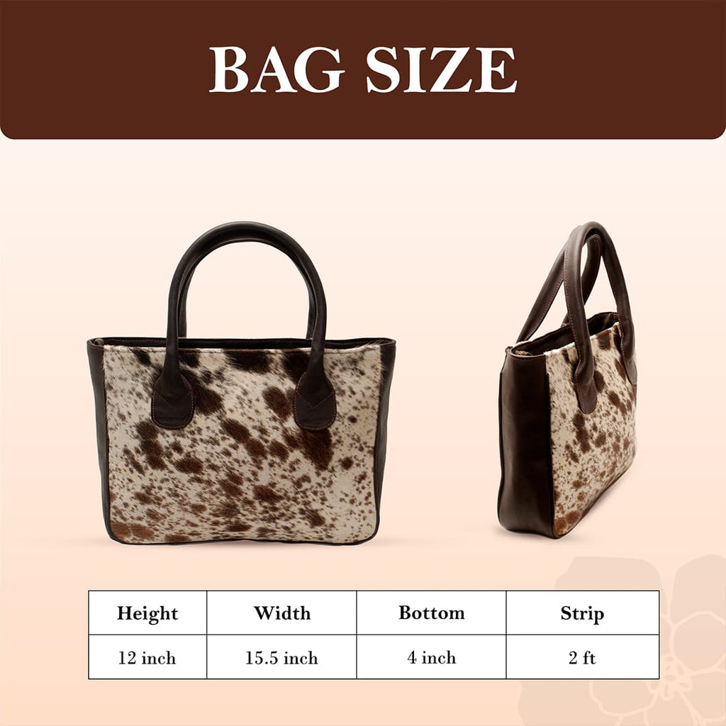 Premium Cowhide Leather Tote Bag – Handmade Genuine Hair-On Hide Handbag