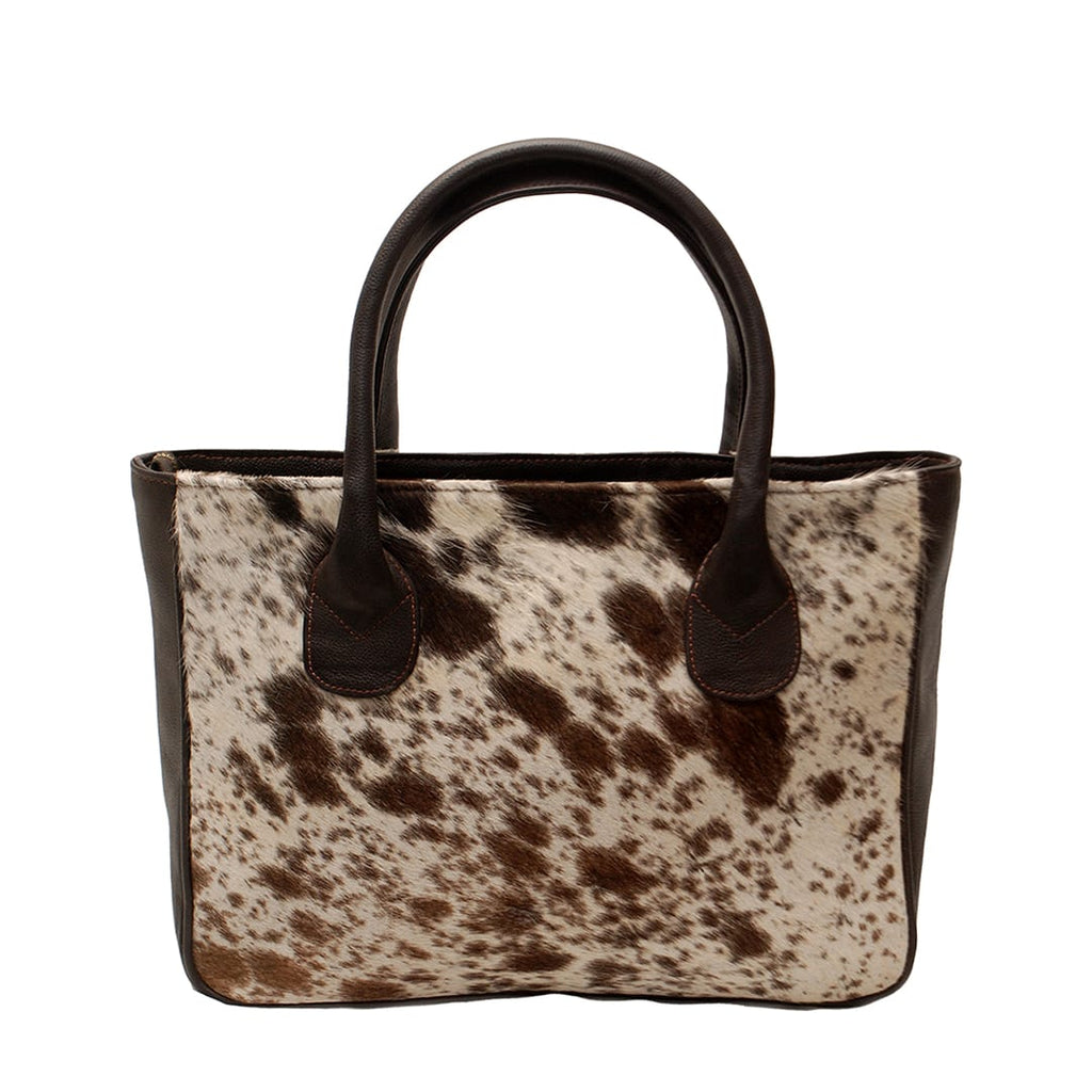 Premium Cowhide Leather Tote Bag – Handmade Genuine Hair-On Hide Handbag